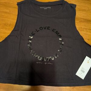 Spiritual Gangster Black Graphic Muscle Tank - Peace Love Empathy Medium